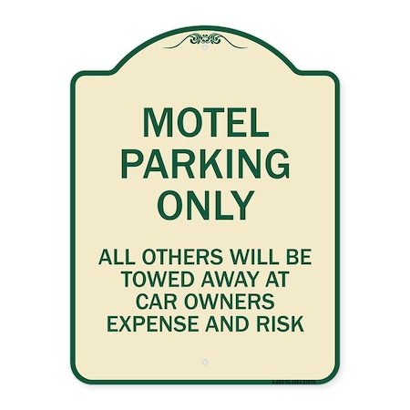 Signmission Motel Parking All Others Towed Heavy-Gauge Aluminum Architectural Sign, 24" x 18", TG-1824-23870 A-DES-TG-1824-23870